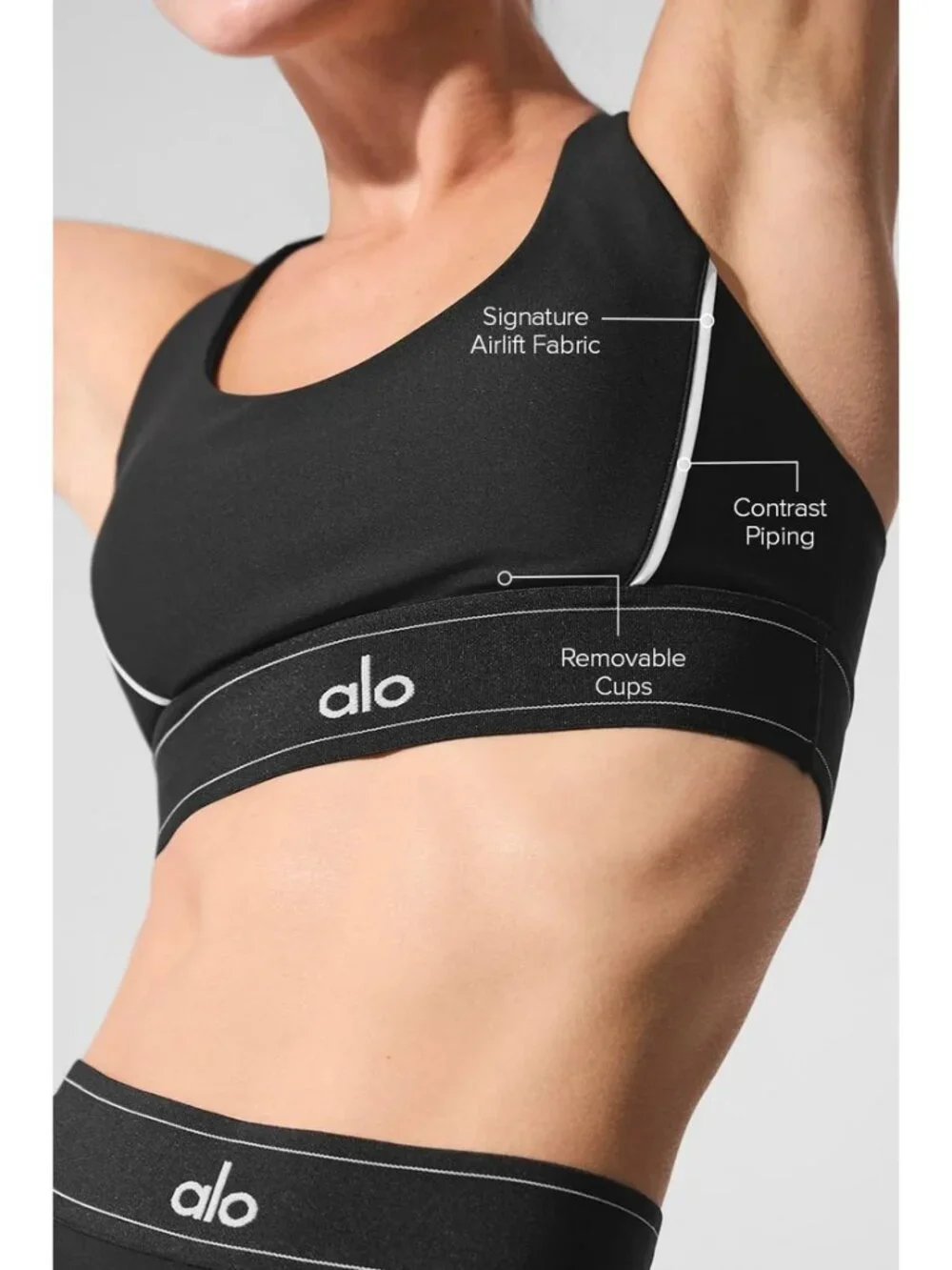 Alo Yoga Suit Up Bra in Black Large New Womens Cropped Tank Top